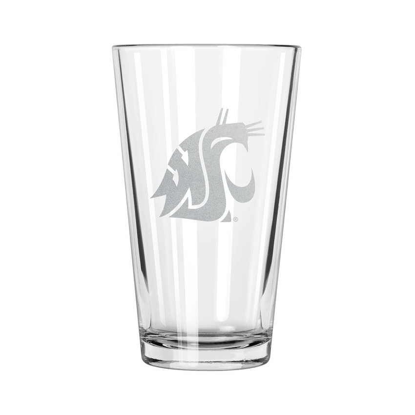 Washington State Cougars 16oz Pint Glass w/Etched Logo