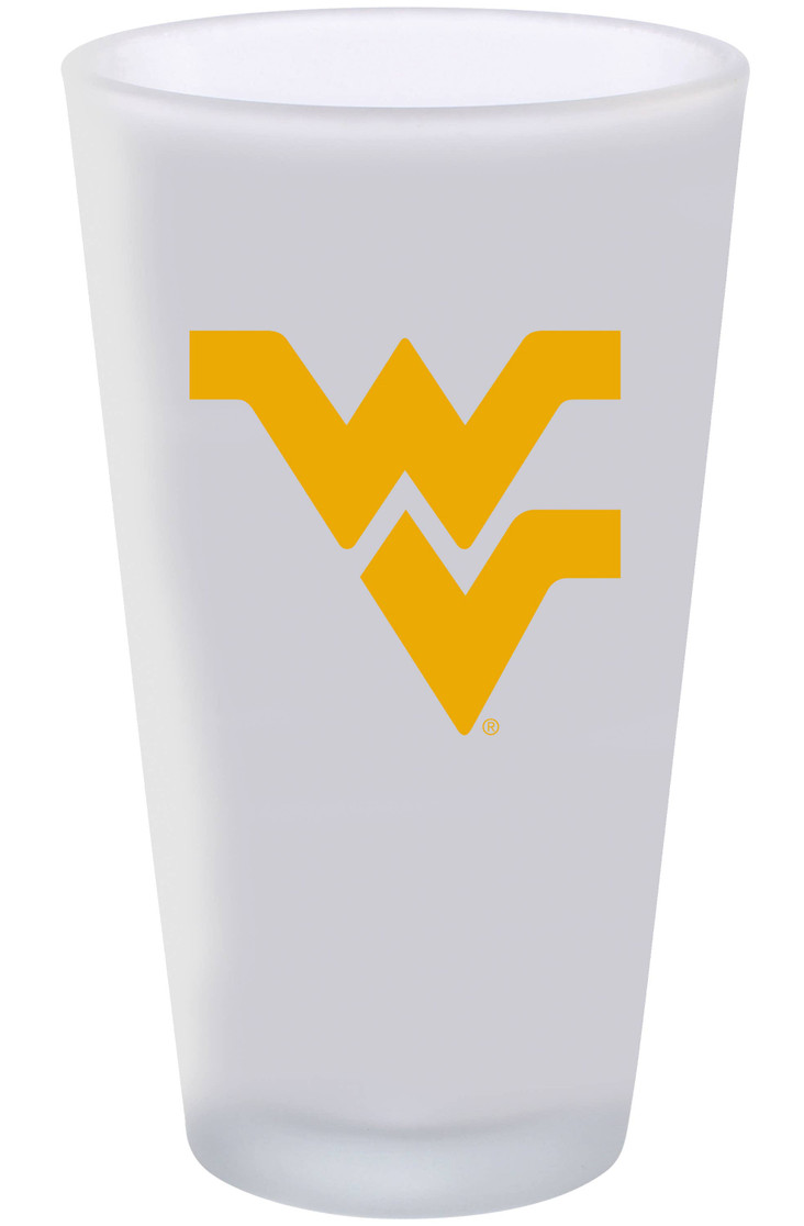 West Virginia 16oz Frosted Pint Glass Color Logo