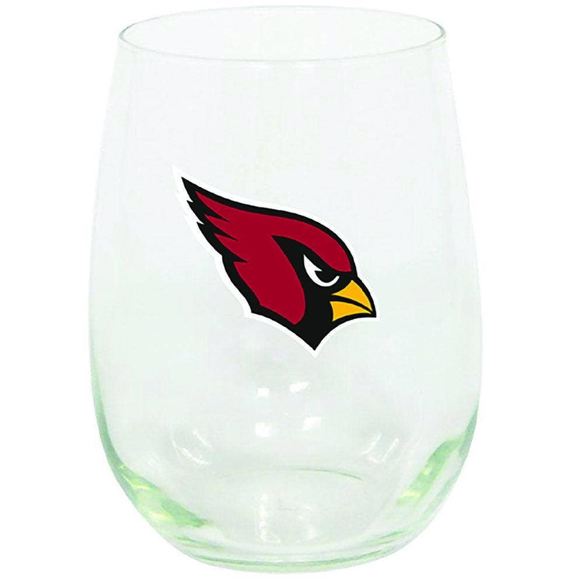 Arizona Cardinals 15oz Stemless Wine w/Color Logo