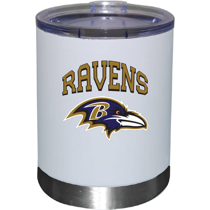 Baltimore Ravens 12oz White Low-Ball Tumbler Color Logo