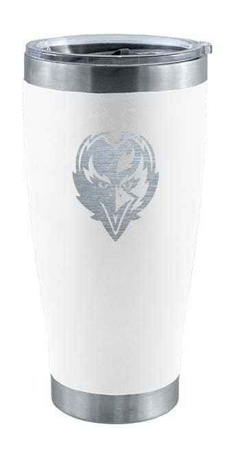 Baltimore Ravens 20oz White Tumbler w/Etched Logo