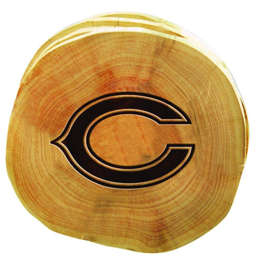 Chicago Bears 4pk Wood Cut Coaster