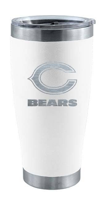 Chicago Bears 20oz White Tumbler w/Etched Logo