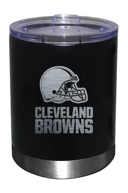 Cleveland Browns 12oz Black Low-Ball Tumbler Etch Logo
