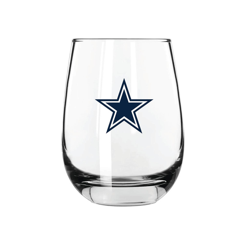 Dallas Cowboys 15oz Stemless Wine w/Color Logo