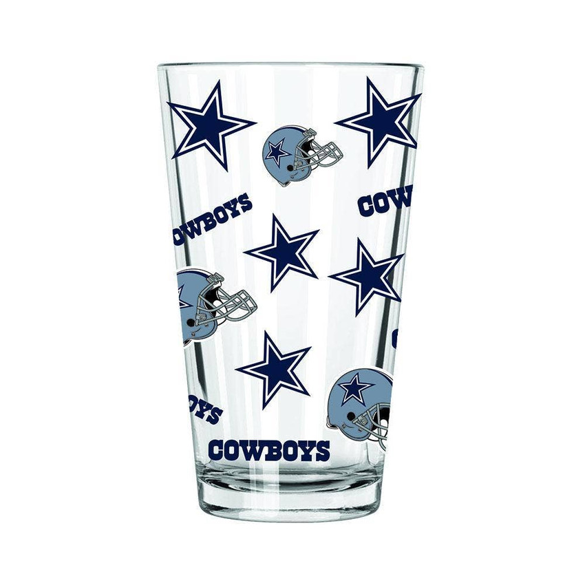 Dallas Cowboys 16oz All Over Print Glass