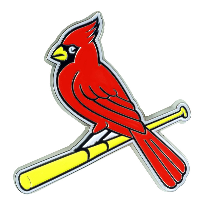 St. Louis Cardinals 3D Color Metal Emblem Bird On Bat Primary Logo