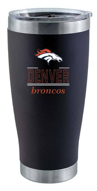 Denver Broncos 20oz Black Tumbler w/Classic Crew Logo
