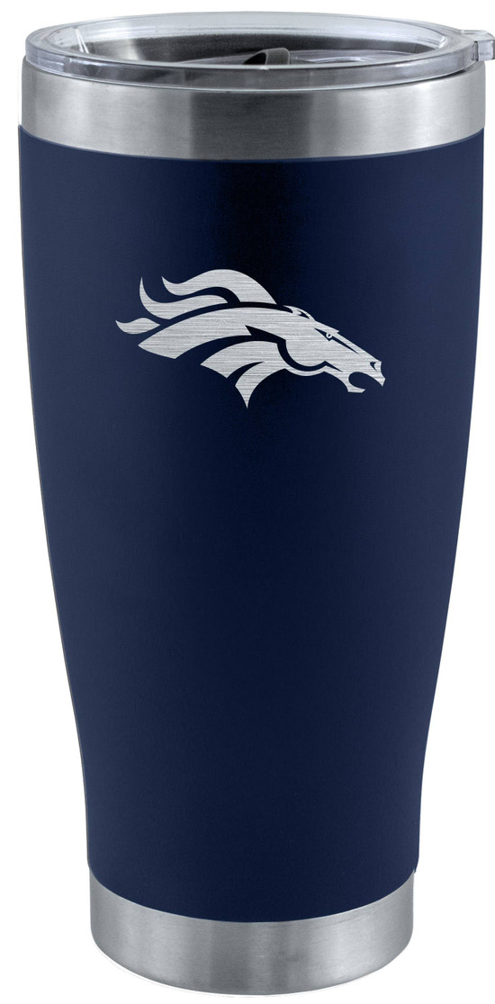 Denver Broncos 20oz Navy Tumbler w/Etched Logo