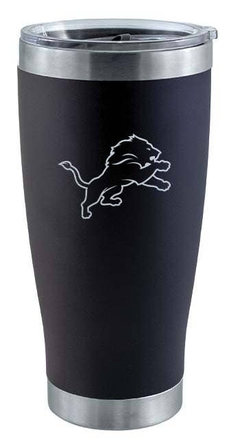 Detroit Lions 20oz Black Tumbler w/Etched Logo
