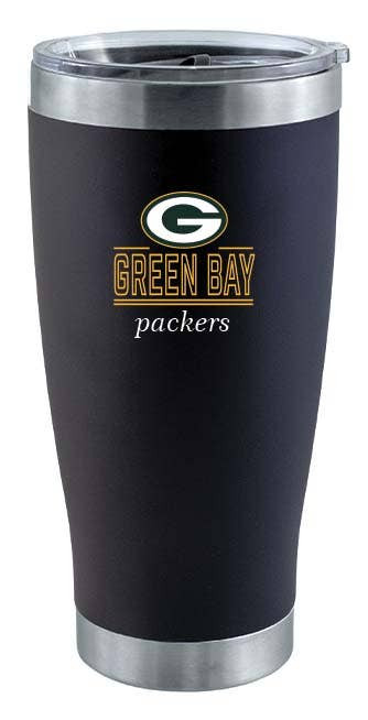 Green Bay Packers 20oz Black Tumbler w/Classic Crew Logo