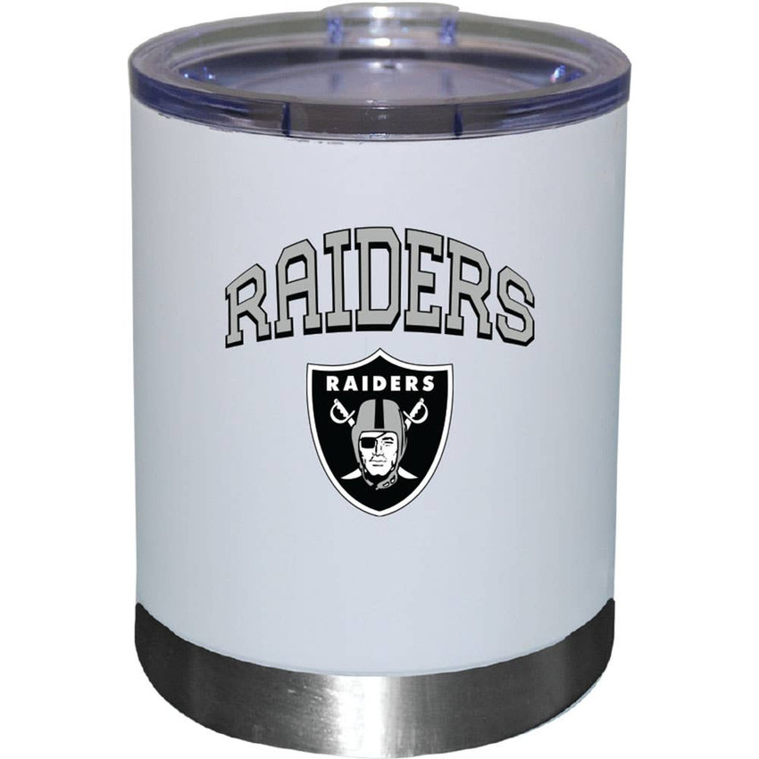 Las Vegas Raiders 12oz White Low-Ball Tumbler Color Logo