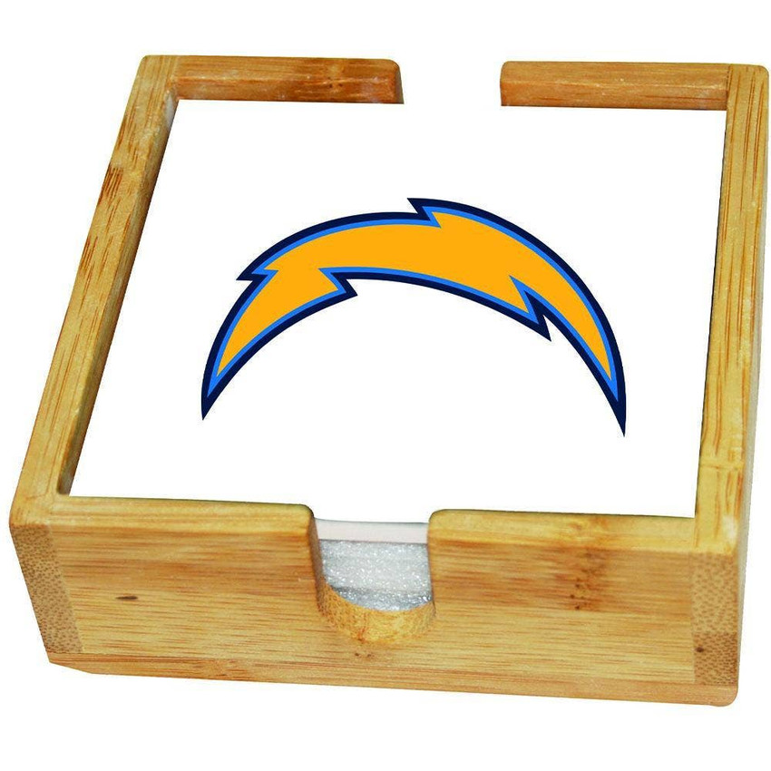Los Angeles Chargers Team Logo Square Coaster Set