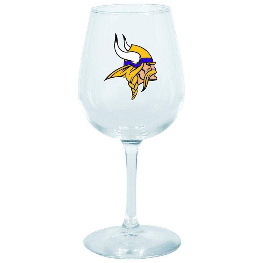 Minnesota Vikings 12.75oz Stem Wine Glass Color Logo