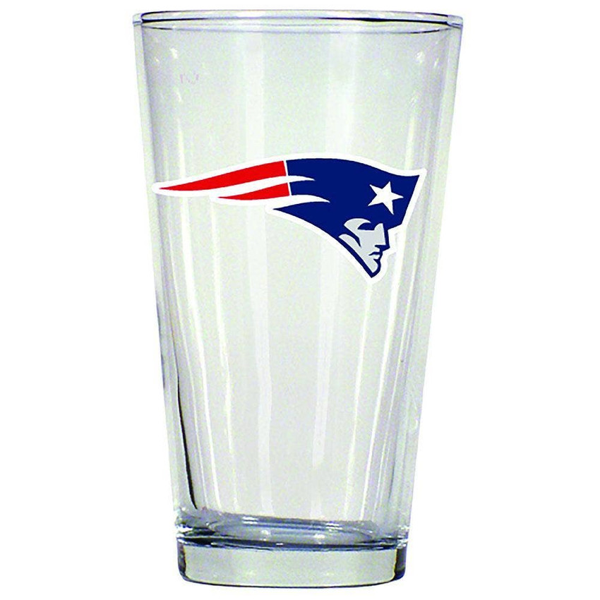 New England Patriots 16oz Pint Glass w/Color Logo