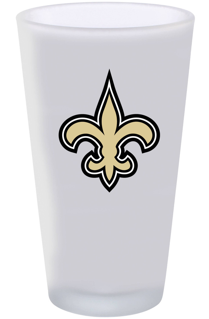 New Orleans Saints 16oz Frosted Pint Glass Color Logo