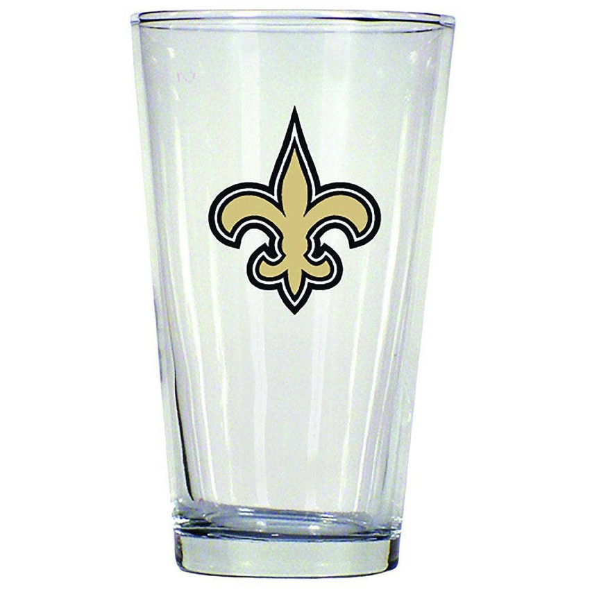 New Orleans Saints 16oz Pint Glass w/Color Logo