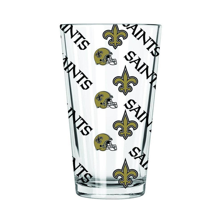New Orleans Saints 16oz All Over Print Glass