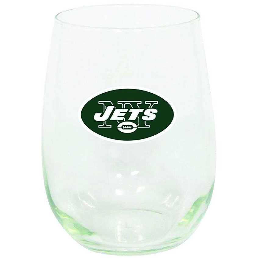 New York Jets 15oz Stemless Wine w/Color Logo