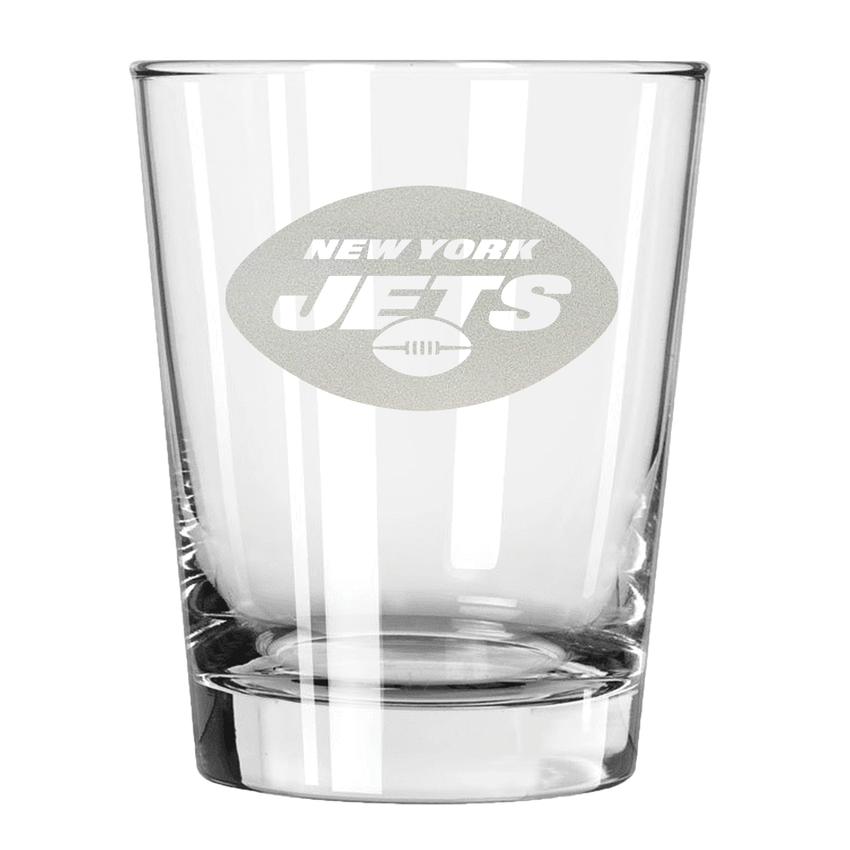 New York Jets 15oz Old Fashioned w/Etched Logo