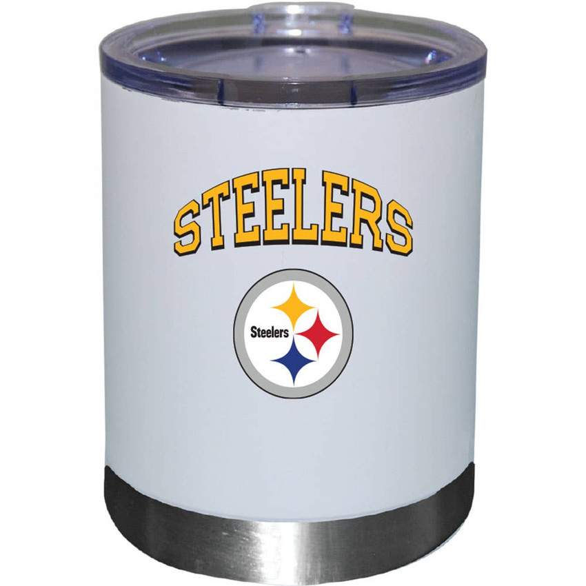 Pittsburgh Steelers 12oz White Low-Ball Tumbler Color Logo