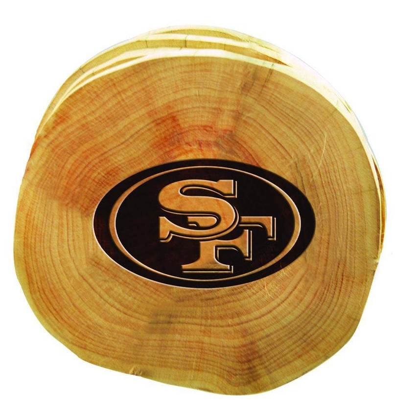 San Francisco 49ers 4pk Wood Cut Coaster
