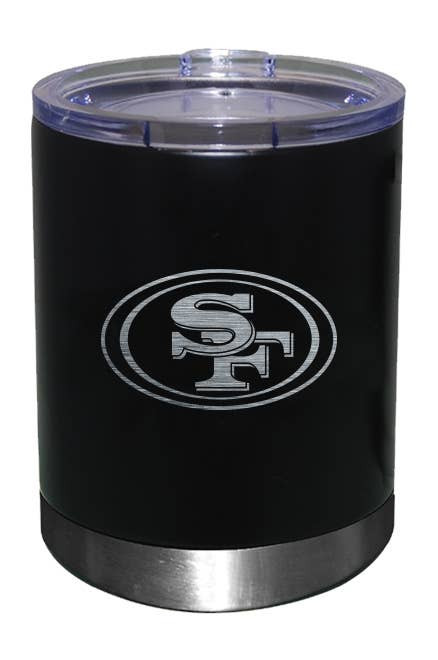 San Francisco 49ers 12oz Black Low-Ball Tumbler Etch Logo