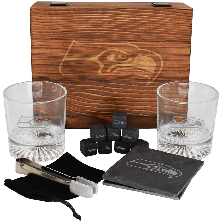Seattle Seahawks Boxed Drinkware Set w/Coasters