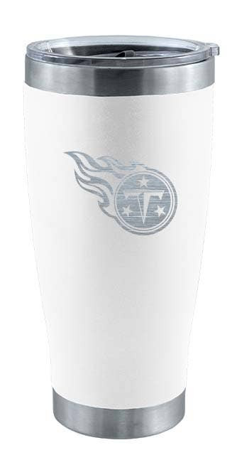 Tennessee Titans 20oz White Tumbler w/Etched Logo