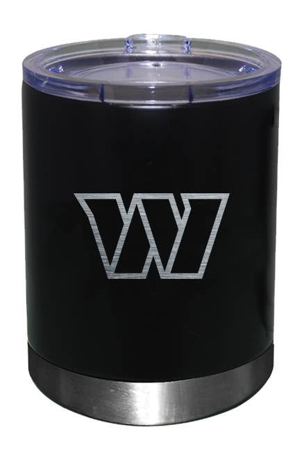 Washington Commanders 12oz Black Low-Ball Tumbler Etch Logo