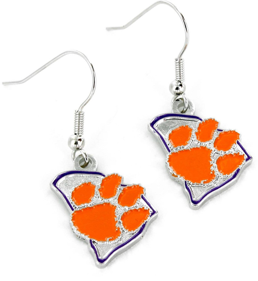 NCAA Clemson Tigers State Design Earrings