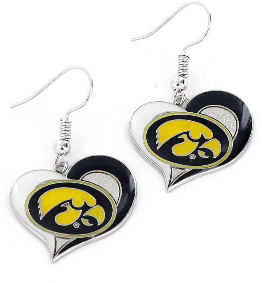NCAA Iowa Hawkeyes Swirl Heart Earrings