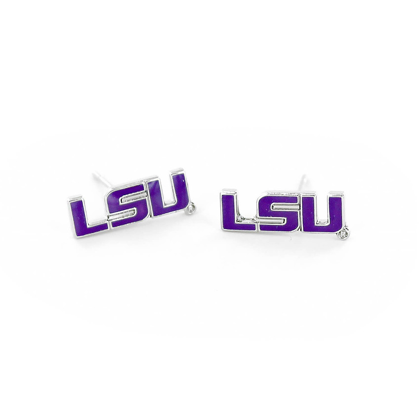 NCAA LSU Tigers Logo Post Earrings