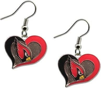 NFL Arizona Cardinals Swirl Heart Earrings