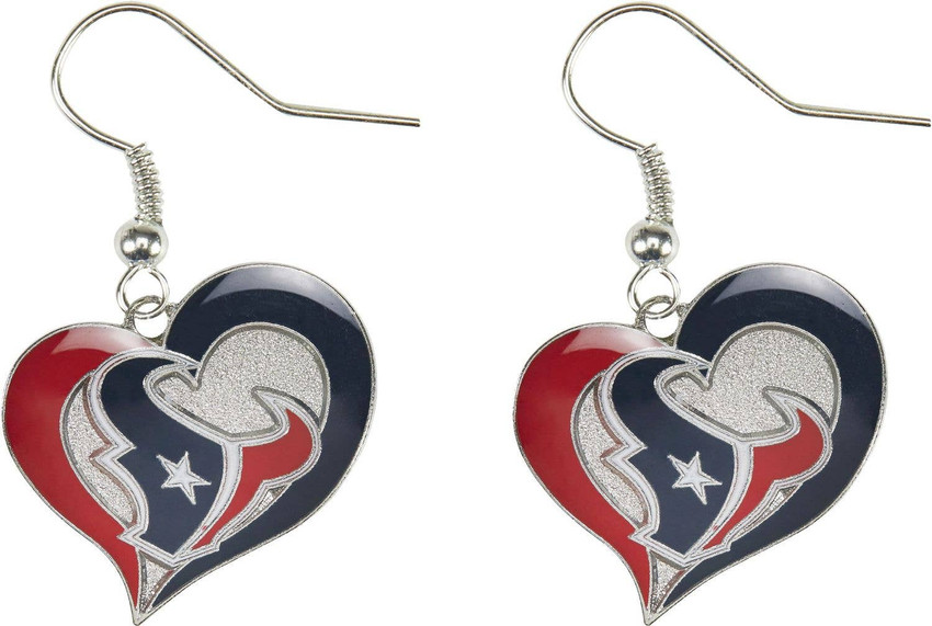 NFL Houston Texans Swirl Heart Earrings