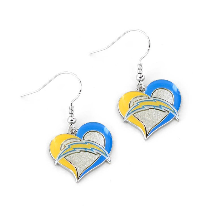 NFL Los Angeles Chargers Swirl Heart Earrings