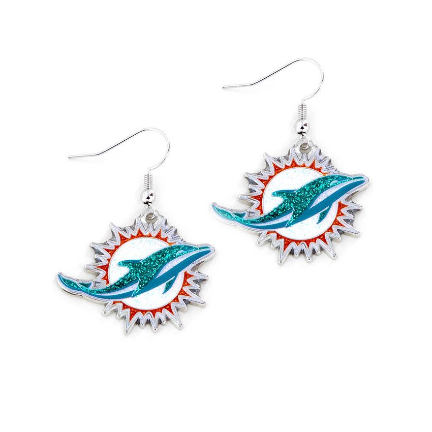 NFL Miami Dolphins Glitter Dazzle Earrings