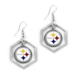 NFL Pittsburgh Steelers Hexagon Cutout Earrings