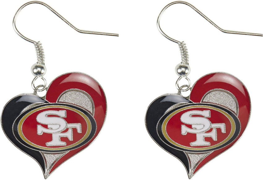 NFL San Francisco 49ers Swirl Heart Earrings