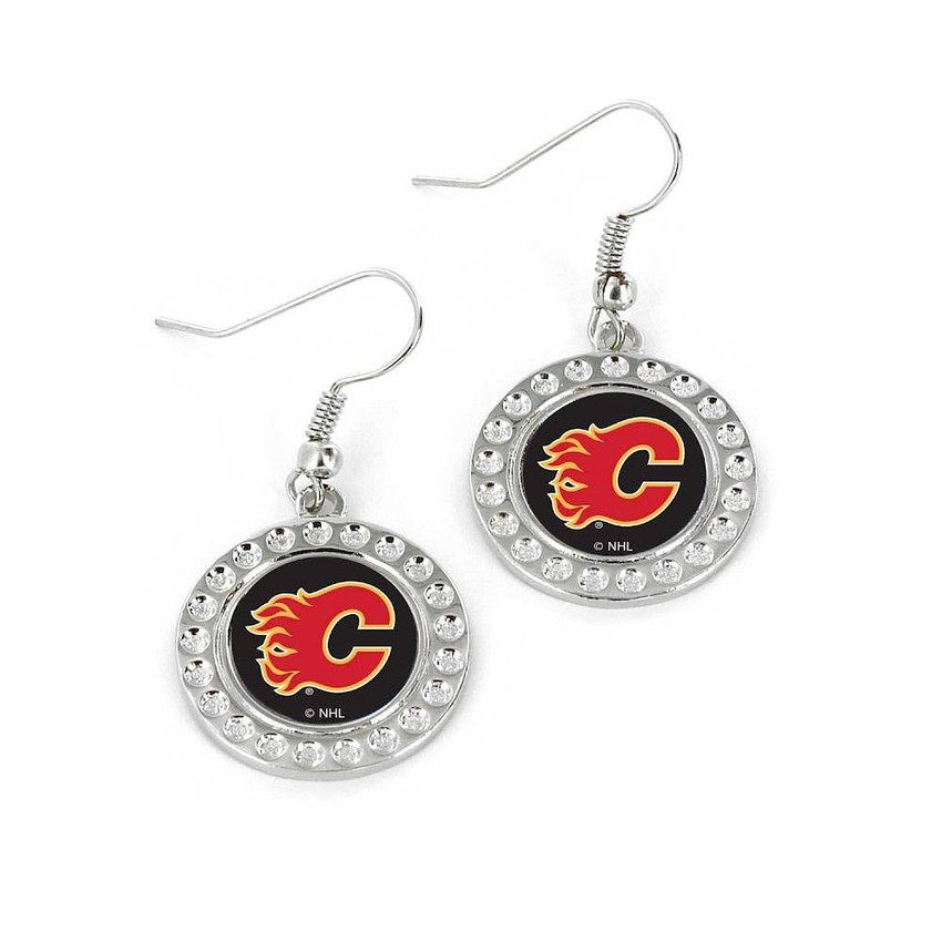 NHL Calgary Flames Dimple Earrings