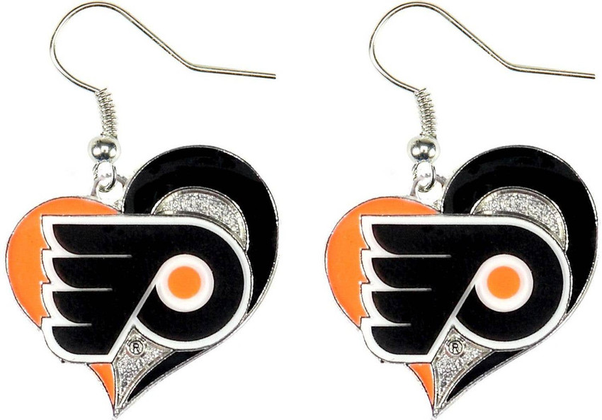 NHL Philadelphia Flyers Swirl Heart Earrings