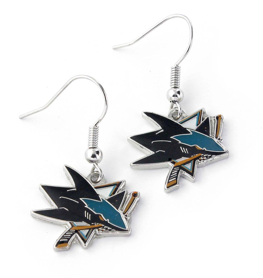 NHL San Jose Sharks Logo Dangle Earrings