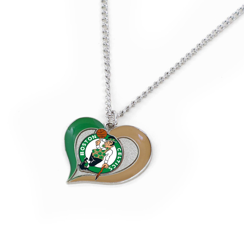 NBA Boston Celtics Swirl Heart Necklace