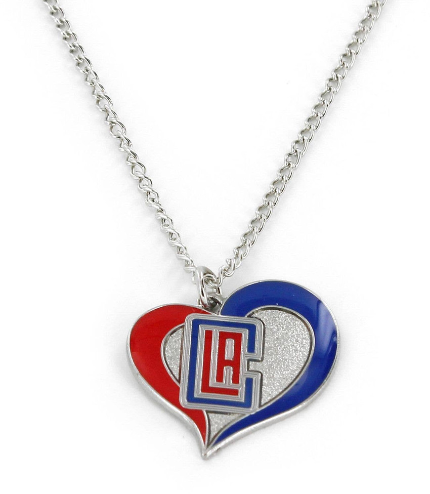 NBA Los Angeles Clippers Swirl Heart Necklace