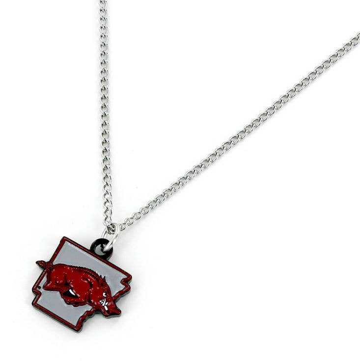 NCAA Arkansas Razorbacks State Design Necklace