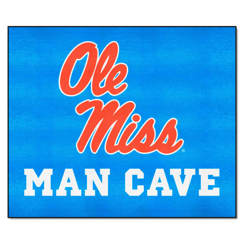 Ole Miss Rebels Man Cave Tailgater Rug - 5ft. x 6ft., Light Blue Alternate