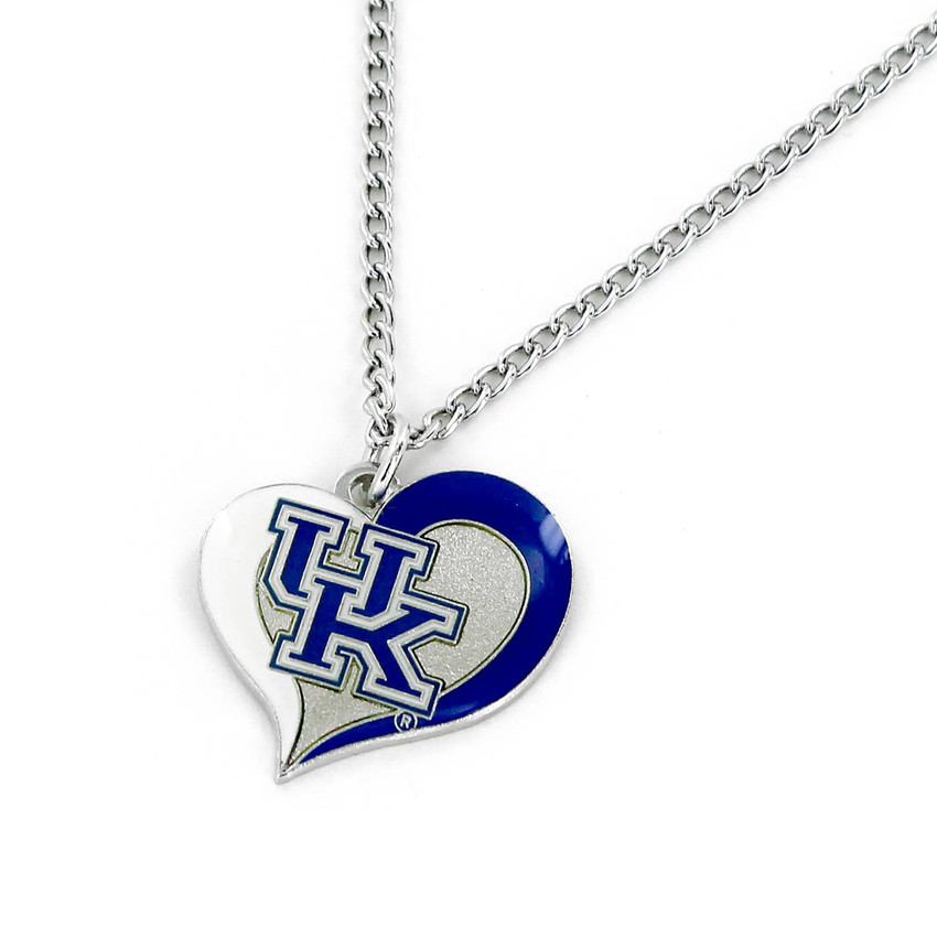 NCAA Kentucky Wildcats Swirl Heart Necklace