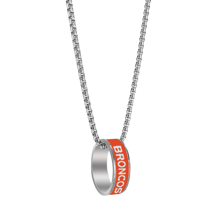 NFL Denver Broncos Fashion Ring Necklace, Silver