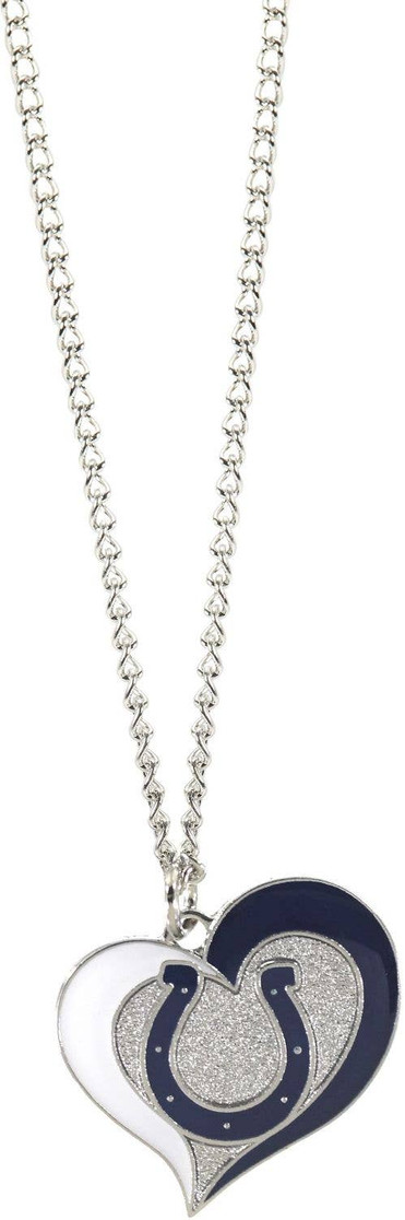 NFL Indianapolis Colts Swirl Heart Necklace