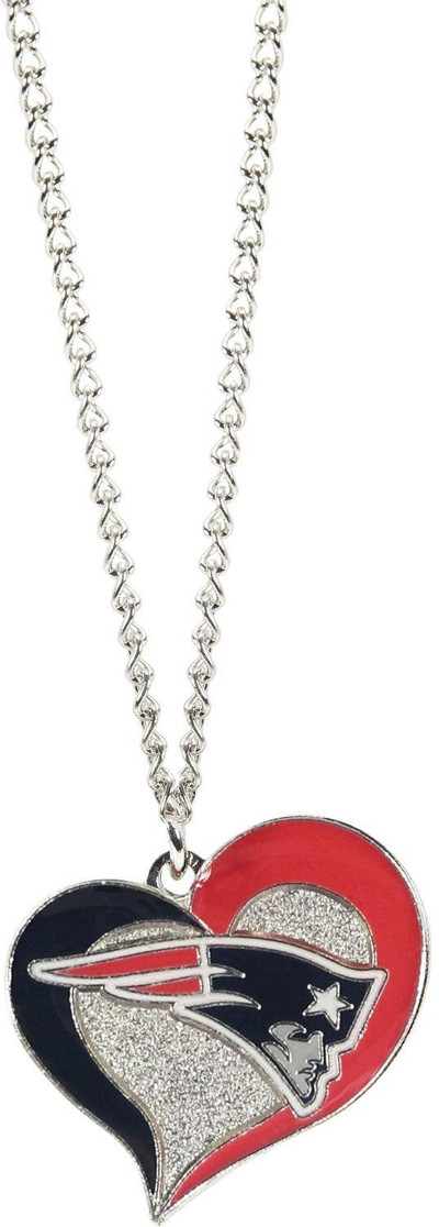 NFL New England Patriots Swirl Heart Necklace